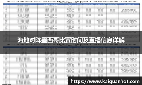 海地对阵墨西哥比赛时间及直播信息详解